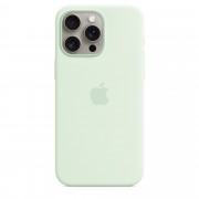 Чехол iPhone 15 Pro Max Silicone Case with MagSafe - Soft Mint (MWNQ3)