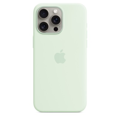 Чехол iPhone 15 Pro Max Silicone Case with MagSafe - Soft Mint (MWNQ3)