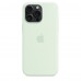 Чехол iPhone 15 Pro Max Silicone Case with MagSafe - Soft Mint (MWNQ3)