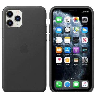 Apple iPhone 11 Pro Leather Case - Black (MWYE2)