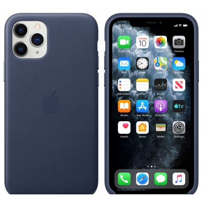Apple iPhone 11 Pro Max Leather Case - Midnight Blue (MX0G2)