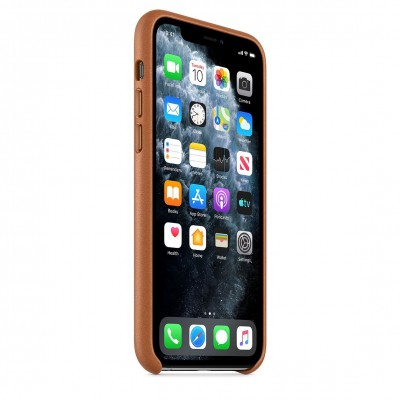Apple iPhone 11 Pro Max Leather Case - Saddle Brown (MX0D2)