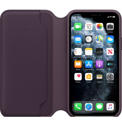 Apple iPhone 11 Pro Leather Folio - Aubergine (MX072)