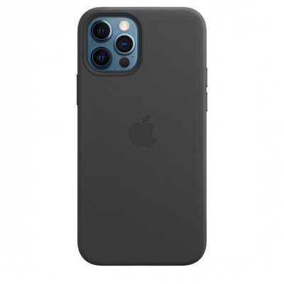 Apple iPhone 12 Pro Max Leather Case with MagSafe - Black (MHKM3)