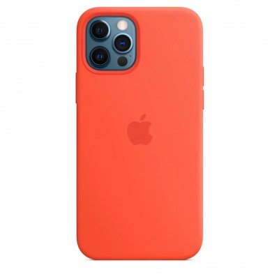 Apple iPhone 12 Pro Max Silicone Case with MagSafe - Electric Orange (MKTX3)