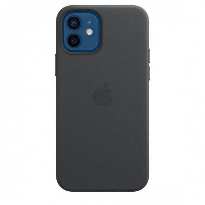 Apple iPhone 12, 12 Pro Leather Case with MagSafe - Black (MHKG3)