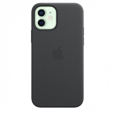 Apple iPhone 12, 12 Pro Leather Case with MagSafe - Black (MHKG3)