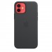Apple iPhone 12, 12 Pro Leather Case with MagSafe - Black (MHKG3)