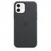 Apple iPhone 12, 12 Pro Leather Case with MagSafe - Black (MHKG3)