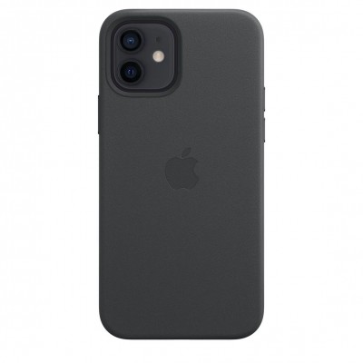 Apple iPhone 12, 12 Pro Leather Case with MagSafe - Black (MHKG3)