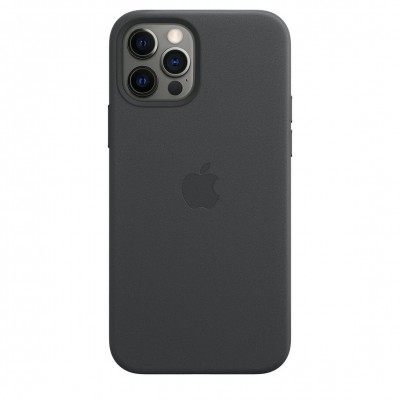 Apple iPhone 12, 12 Pro Leather Case with MagSafe - Black (MHKG3)