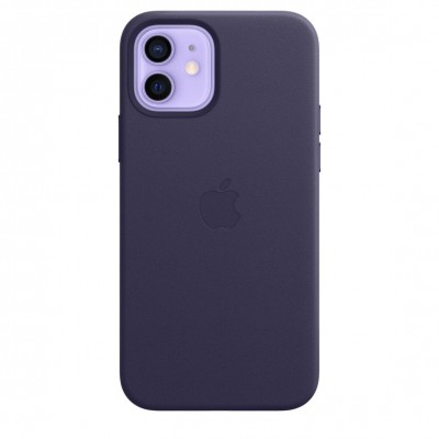 Apple iPhone 12, 12 Pro Leather Case with MagSafe - Deep Violet (MJYR3)