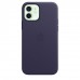 Apple iPhone 12, 12 Pro Leather Case with MagSafe - Deep Violet (MJYR3)