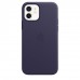Apple iPhone 12, 12 Pro Leather Case with MagSafe - Deep Violet (MJYR3)