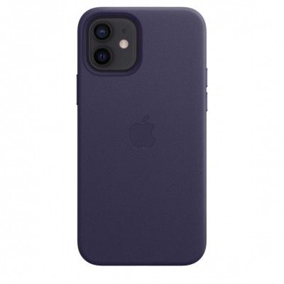 Apple iPhone 12, 12 Pro Leather Case with MagSafe - Deep Violet (MJYR3)
