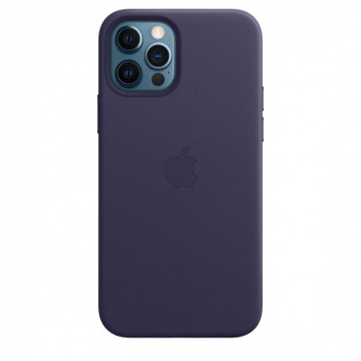 Apple iPhone 12, 12 Pro Leather Case with MagSafe - Deep Violet (MJYR3)