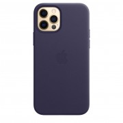 Apple iPhone 12, 12 Pro Leather Case with MagSafe - Deep Violet (MJYR3)