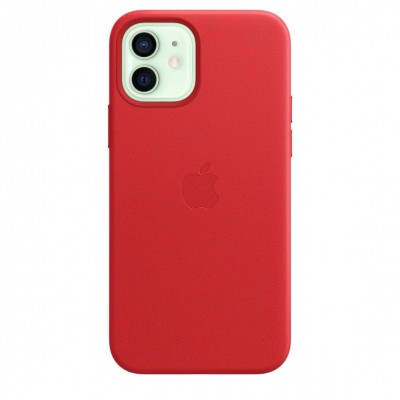 Apple iPhone 12, 12 Pro Leather Case with MagSafe - (PRODUCT)RED (MHKD3)