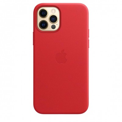 Apple iPhone 12, 12 Pro Leather Case with MagSafe - (PRODUCT)RED (MHKD3)