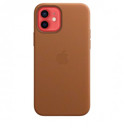Apple iPhone 12, 12 Pro Leather Case with MagSafe - Saddle Brown (MHKF3)