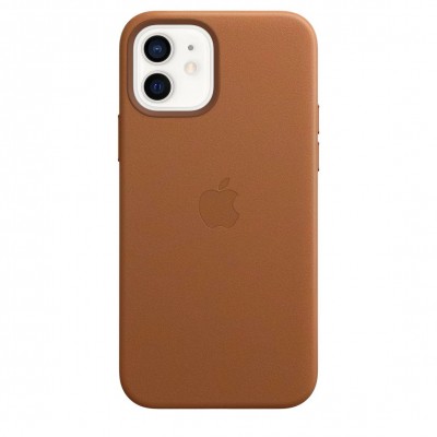 Apple iPhone 12, 12 Pro Leather Case with MagSafe - Saddle Brown (MHKF3)