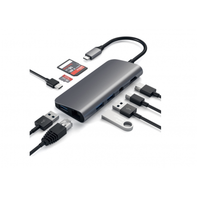 Satechi Aluminum Type-C Multimedia Adapter Space Gray (ST-TCMM8PAM)