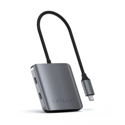 Мультипортовий адаптер Satechi Aluminum 4 Port USB-C Hub Space Gray (ST-UC4PHM)