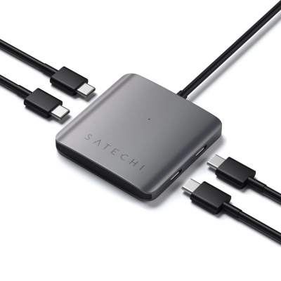 Мультипортовий адаптер Satechi Aluminum 4 Port USB-C Hub Space Gray (ST-UC4PHM)