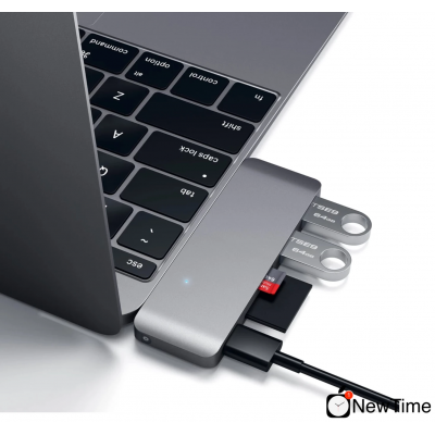 Satechi Type-C USB 3.0 Passthrough Hub Space Gray (ST-TCUPM)