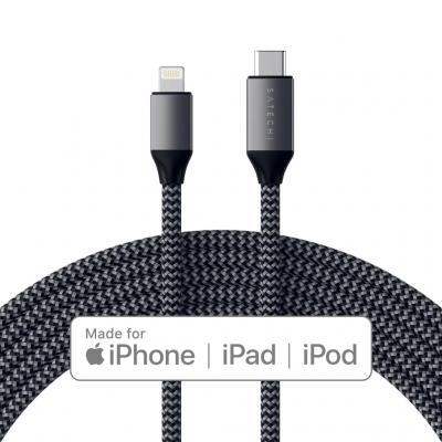 Satechi USB-C для освітлення Cable Space Gray (1.8 m) (ST-TCL18M)