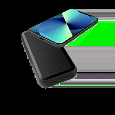 Внешний аккумулятор с беспроводной зарядкой Zens Magnetic Single Powerbank with Stand 10 000 mAh Black (ZEPP04M/00)
