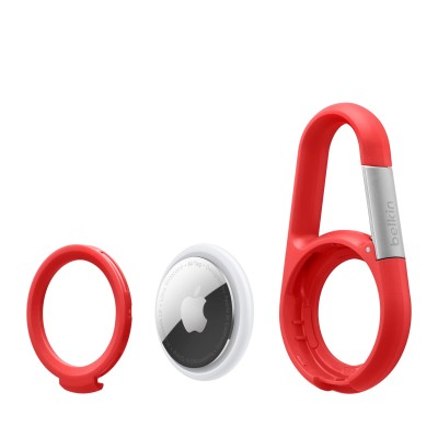 Belkin Secure Holder with Carabiner for AirTag - Red (MSC008dsRD)