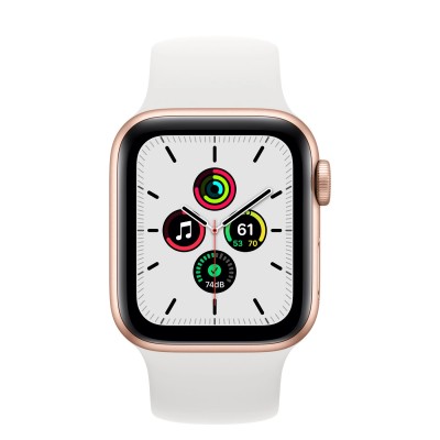 Apple Watch SE GPS 40mm Gold Aluminum Case with White Solo Loop - Size 6 (MN783)