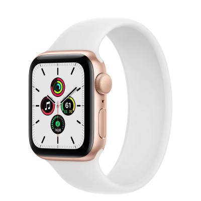 Apple Watch SE GPS 40mm Gold Aluminum Case with White Solo Loop - Size 6 (MN783)