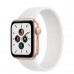 Apple Watch SE GPS 40mm Gold Aluminum Case with White Solo Loop - Size 6 (MN783)