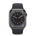 Apple Watch Series 8 GPS + Cellular 41mm Graphite Stainless Steel Case з Midnight Sport Band - Regular (MNJJ3)