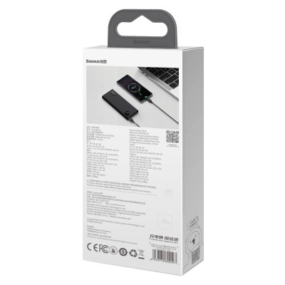Внешний аккумулятор Baseus Adaman Metal Digital Display PD3.0+QC3.0 22.5W 10000mAh Black (PPAD000001)