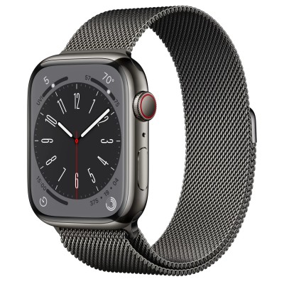 Apple Watch Series 8 GPS + Cellular 45mm Graphite Stainless Steel Case з Milanese Loop Graphite (MNKW3, MNKX3)