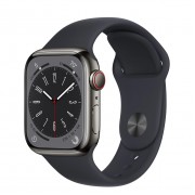 Apple Watch Series 8 GPS + Cellular 41mm Graphite Stainless Steel Case з Midnight Sport Band - Regular (MNJJ3)