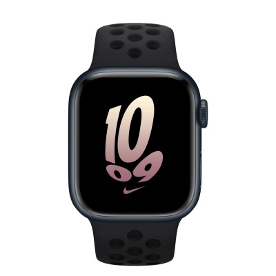 Apple Watch Nike Series 8 GPS + Cellular 41mm Midnight Aluminum Case з Black/Black Nike Sport Band - Regular (MPGN3)