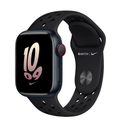 Apple Watch Nike Series 8 GPS + Cellular 41mm Midnight Aluminum Case з Black/Black Nike Sport Band - Regular (MPGN3)