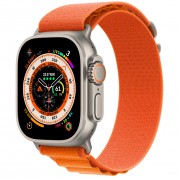 Apple Watch Ultra GPS + Cellular 49mm Titanium Case with Orange Alpine Loop - Large (MQEV3, MQFM3)