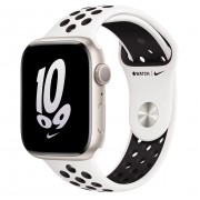 Apple Watch Nike Series 8 GPS 45mm Starlight Aluminum Case with Summit White/Black Nike Sport Band - Regular (MPH13)