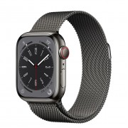 Apple Watch Series 8 GPS + Cellular 41mm Graphite Stainless Steel Case with Milanese Loop Graphite (MNJL3, MNJM3)