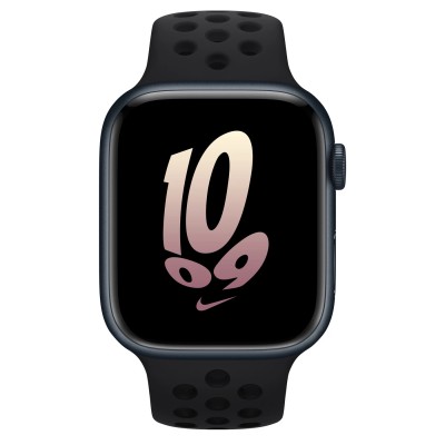 Apple Watch Nike Series 8 GPS 45mm Midnight Aluminum Case with Black/Black Nike Sport Band - Regular (MPH43)