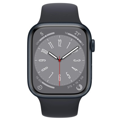 Apple Watch Series 8 GPS 45mm Midnight Aluminum Case with Midnight Sport Band - Regular (MNP13)