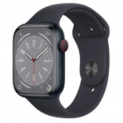 Apple Watch Series 8 GPS + Cellular 45mm Midnight Aluminum Case with Midnight Sport Band - Regular (MNK43)
