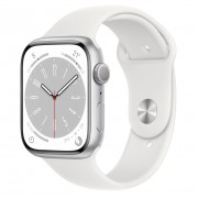 Apple Watch Series 8 GPS 45mm Silver Aluminum Case with White Sport Band - S/M (MP6P3)