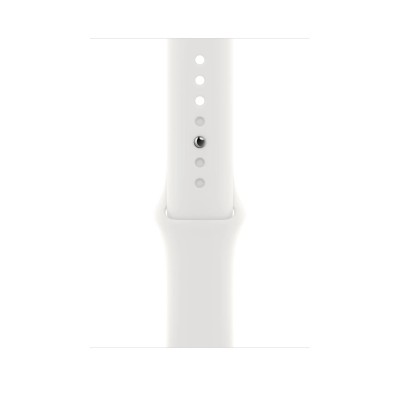 Apple Watch SE 2 GPS 44mm Silver Aluminum Case with White Sport Band - M/L (MNTJ3)