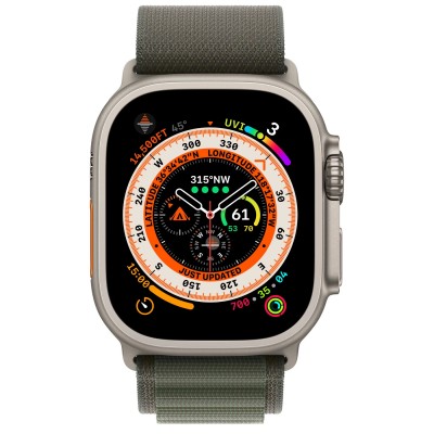 Apple Watch Ultra GPS + Cellular 49mm Titanium Case з Green Alpine Loop - Small (MNHC3, MNHJ3)